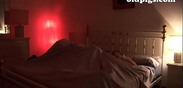 A hot and dirty mum spies her son in bed...